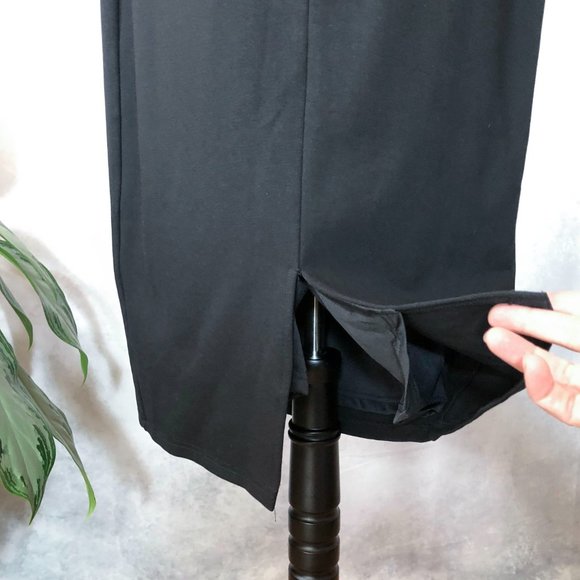 HARPER + LEMON Halter Dress Sleeveless Bodycon Midi Black Size L NWT - Picture 7 of 11